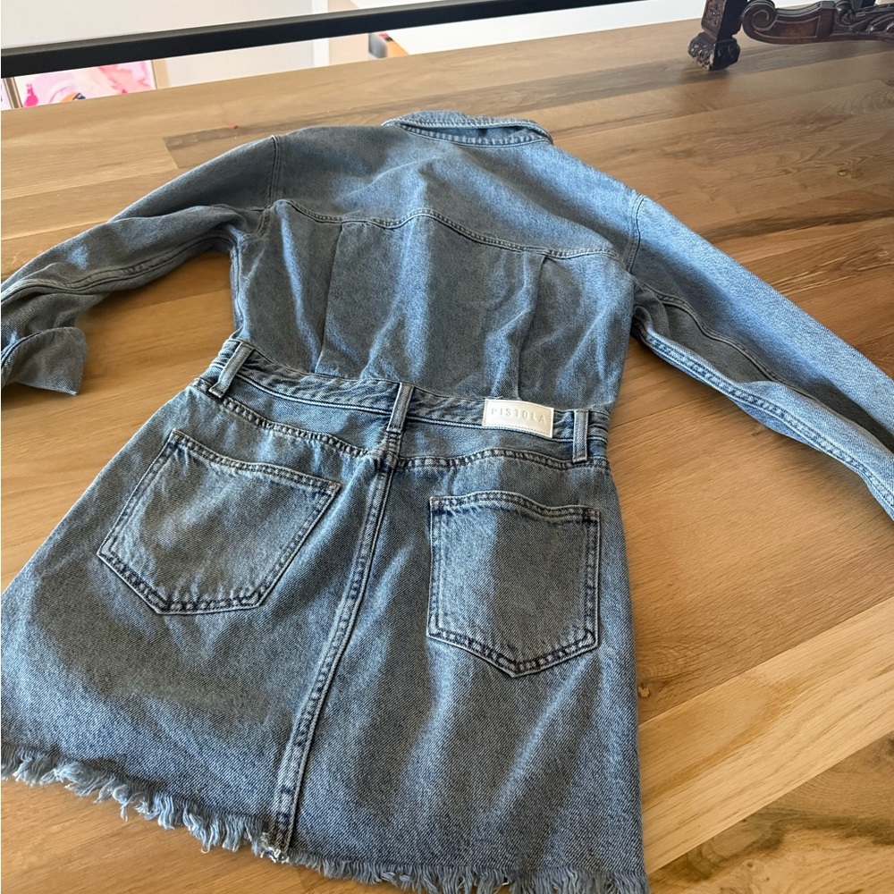 NWT Pistola Nina Long Sleeve Denim Shirtdress Small - Picture 6 of 7